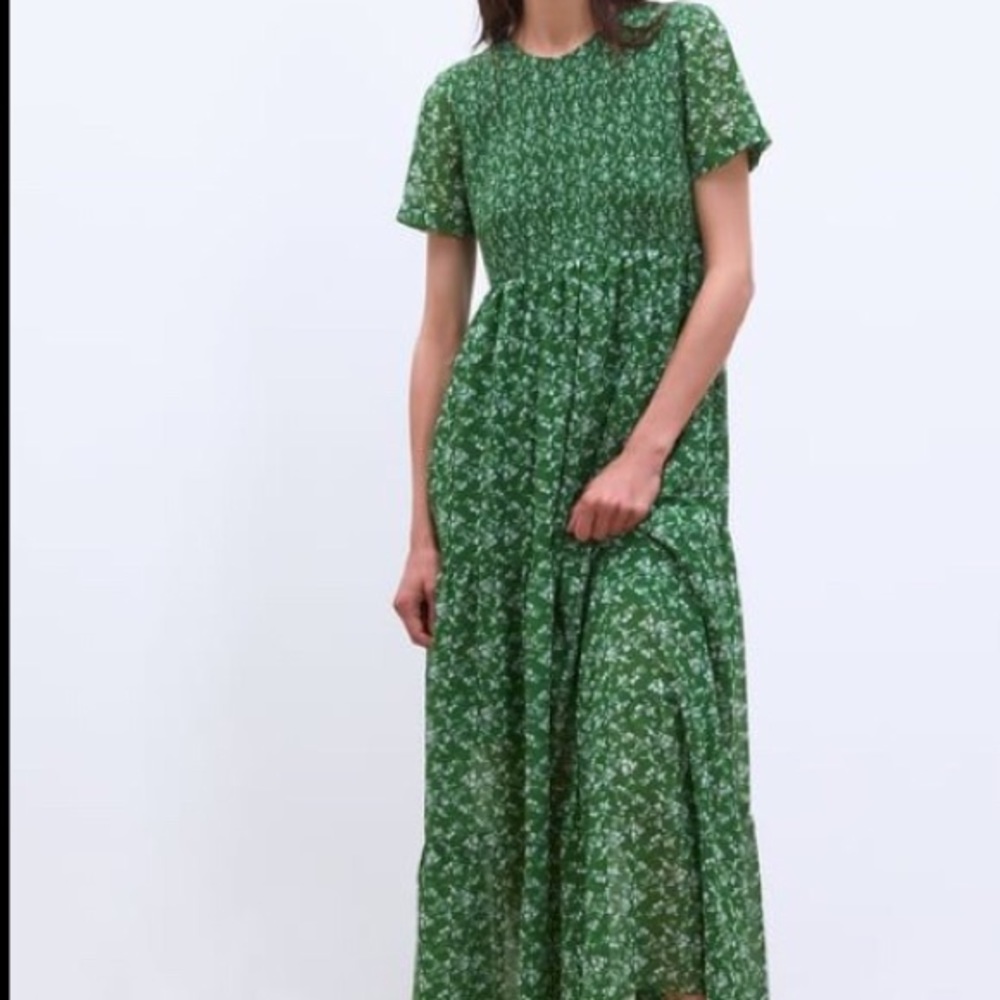 Zara Smocked Maxi Dress